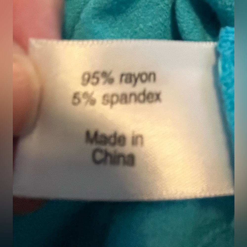 Lane Bryant Turquoise Tie-Dye Scoop Neck Swing Top - Picture 10 of 11